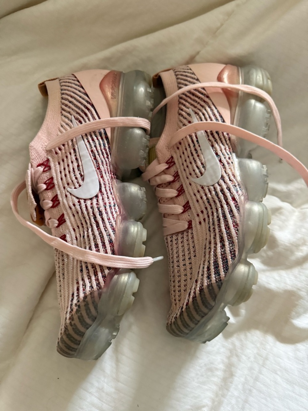 Nike Women's Light Pink Knit VaporMax Sneakers - Picture 5 of 6